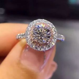 New 925 Silver Round Diamond White Sapphire Ring, cute Ring, shiny Ring.